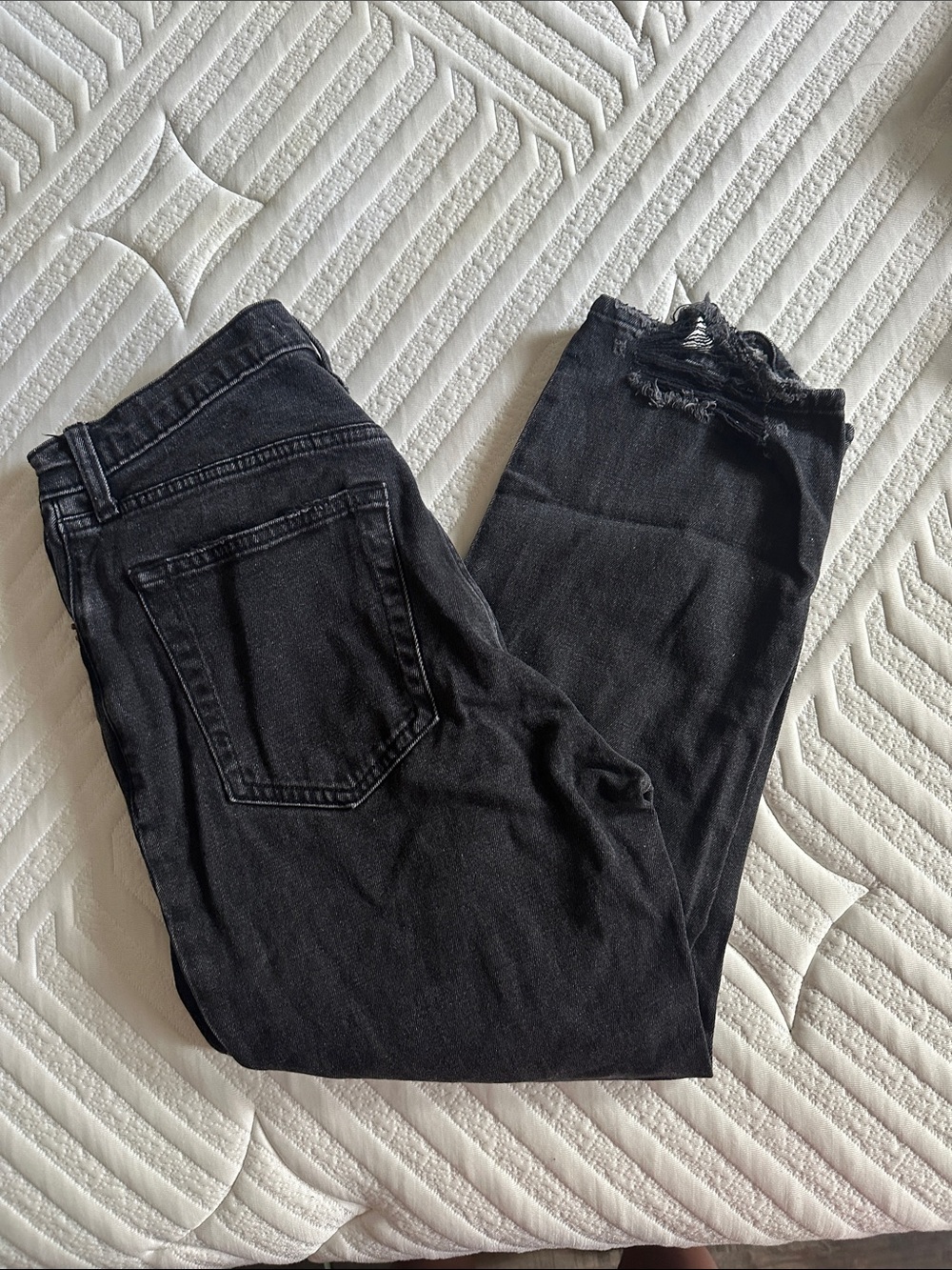 Abercrombie & Fitch Dark Distressed Ultra High Rise Jeans